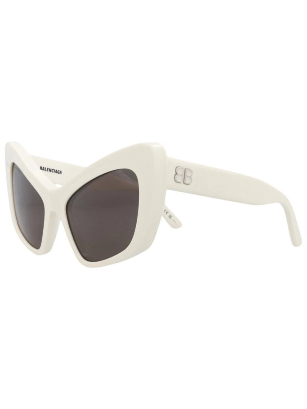 New Balenciaga Women's Sunglasses Cat Eye Recycled Acetate Frame White White